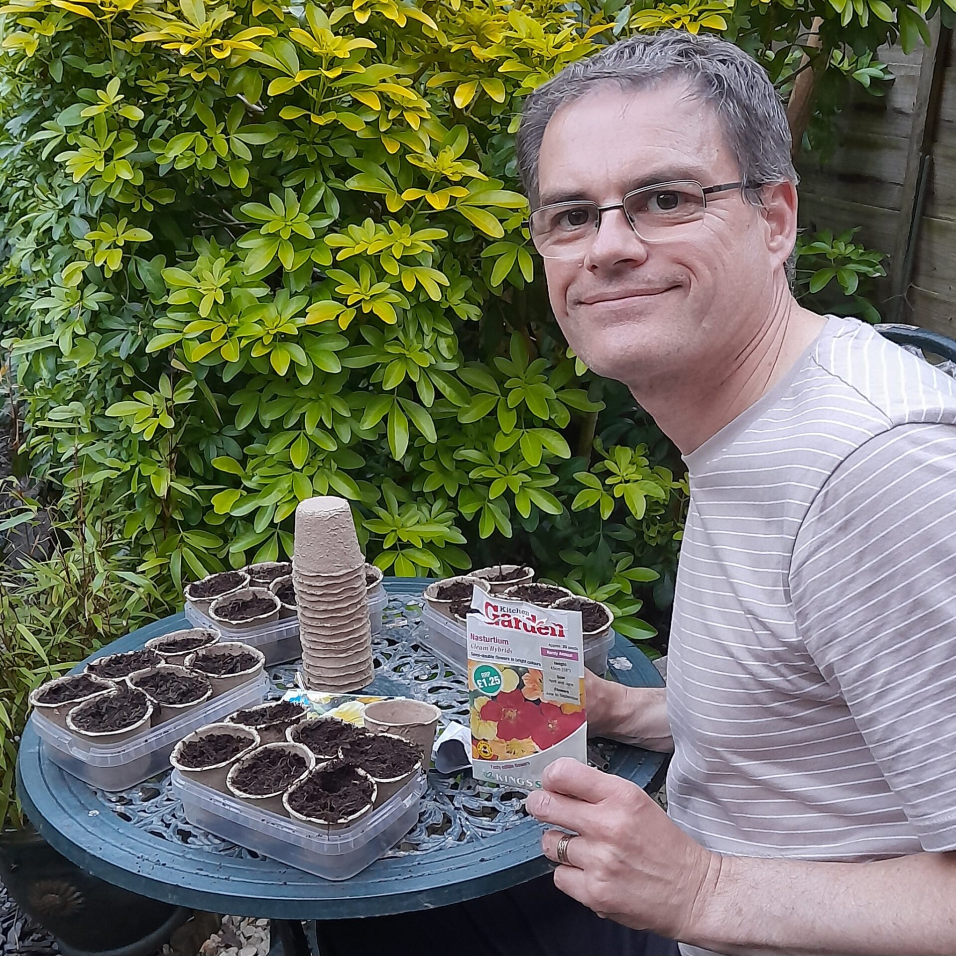 sowing nasturtium in pots