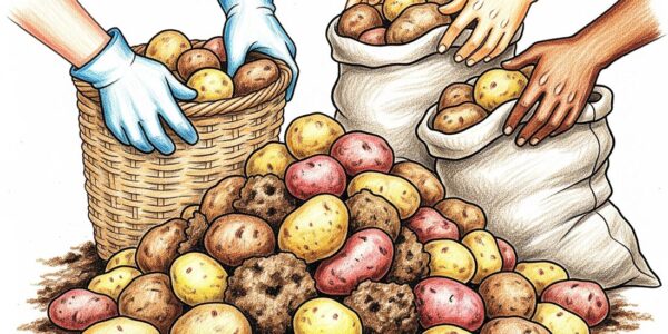 Harvest maincrop potatoes in September