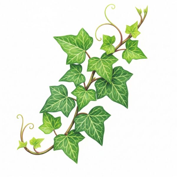 Common ivy (Hedera helix) flowers in the autumn, typically from September to November.